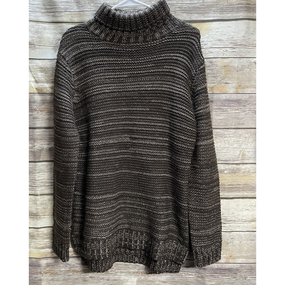 CARVE Designs Fancesca Tunic Sweater Women's Small Wool Blend Brown Turtleneck